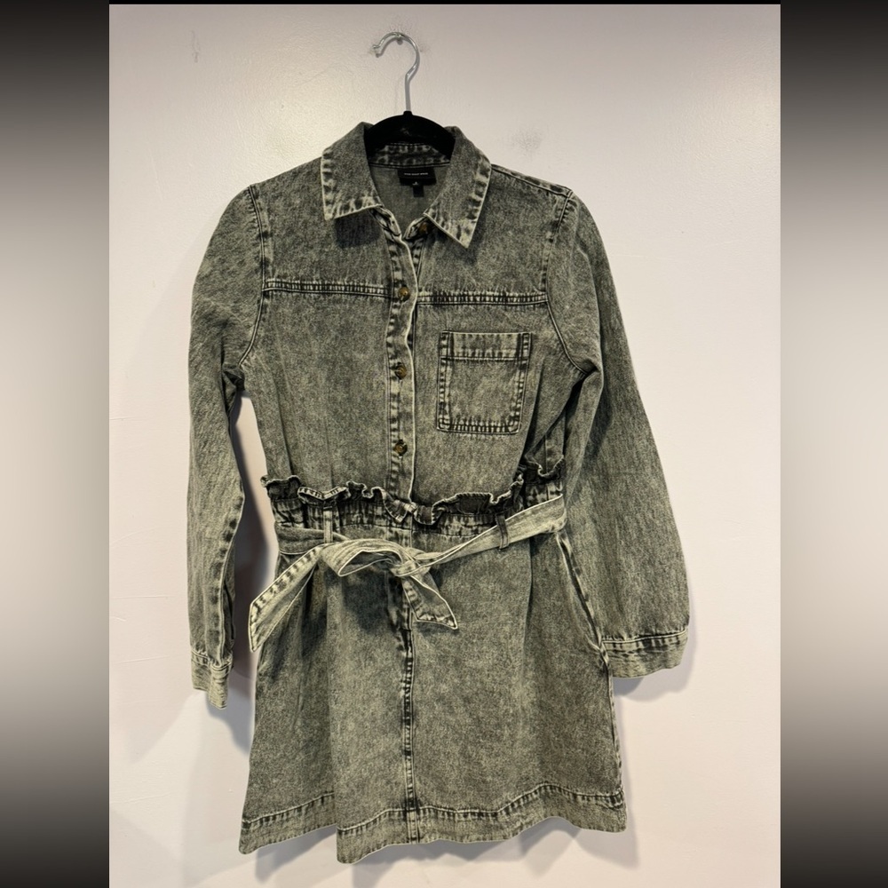 Who What‎ Wear denim acid wash long sleeve dress